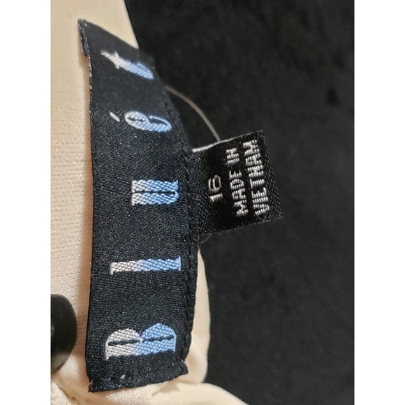 Bluet Womens White Polyester Round Neck Short Sleeve Knee Length Dress Size 16 - Picture 8 of 13